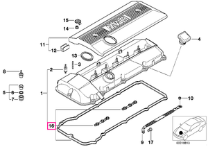 11120030496 Set garnituri capac chiulasa - BMW Seria 3 E46, Seria 5 E39 E60 E61, Seria 7 E65 E66, X5 E53, Z4 E85