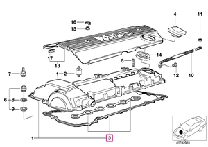 11120034108 Set garnituri capac chiulasa - BMW Seria 3 E36, Seria 5 E39, Seria 7 E39, Z3 E36