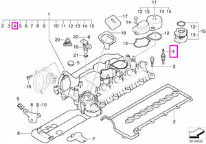 11120036236 Set elemente interioare, fixare capac chiulasa - BMW Seria 1 E87, Seria 3 E46 E90 E91, Seria 5 E39 E60 E61, 