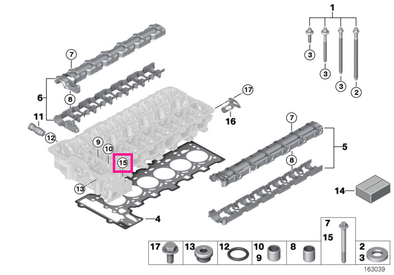 11120392547 Set șuruburi aluminiu chiulasă - BMW