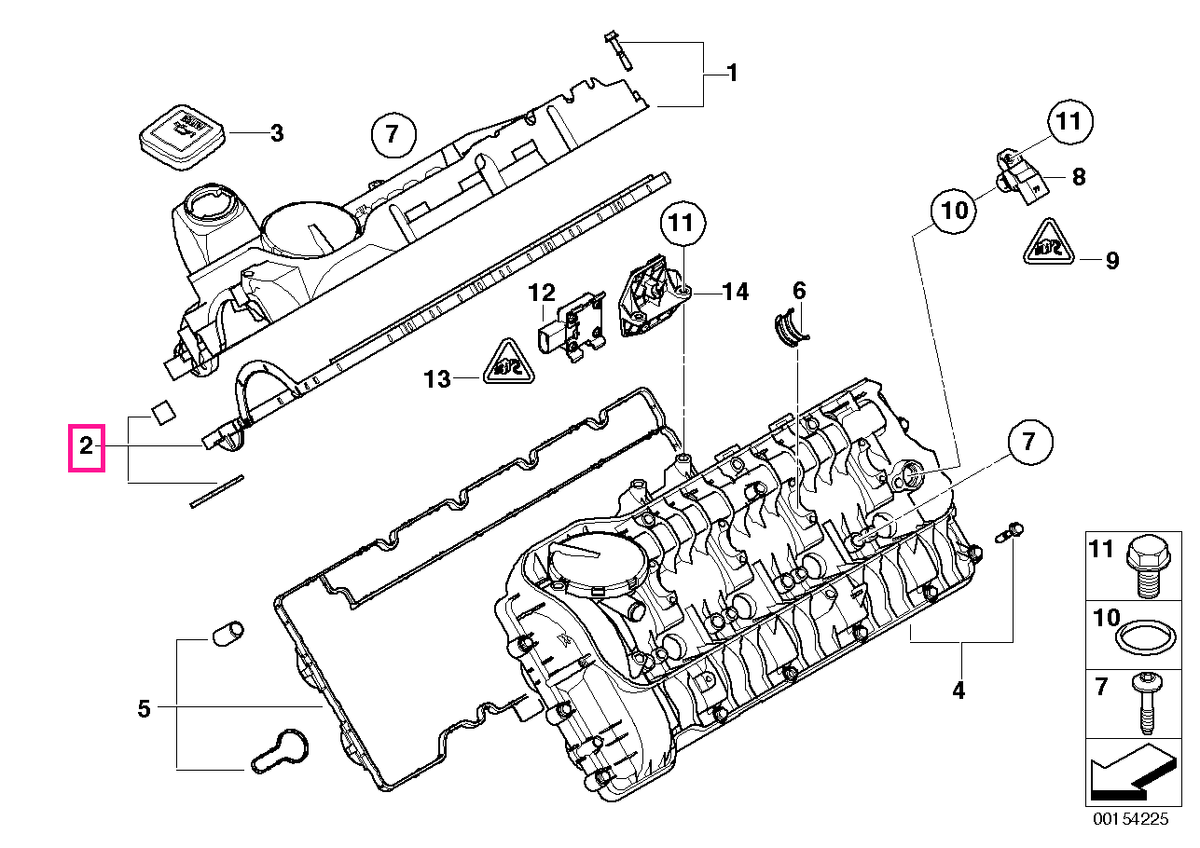 11120403101 Set garnituri capac chiulasa, cilindrii 1-4 - BMW Seria 7 E65