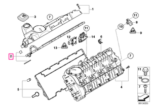 11120403101 Set garnituri capac chiulasa, cilindrii 1-4 - BMW Seria 7 E65