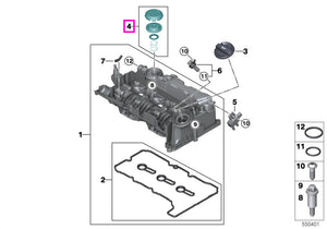 11121034168 Kit reparatie supapa reglare presiune (PCV) - BMW Seria 1 F40, Seria 2 F44 F45 F46 G42, Seria 3 G20 G21 G28,