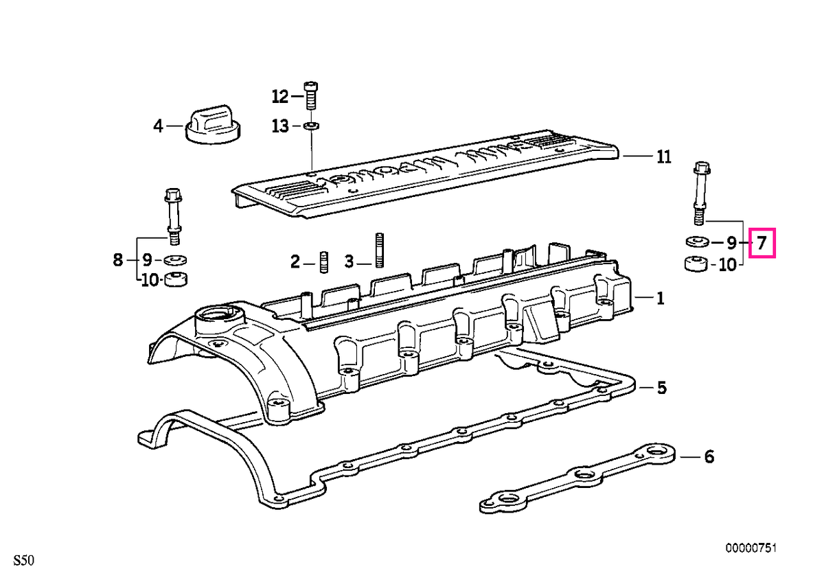 11121403470 Surub colier M6X42 - BMW