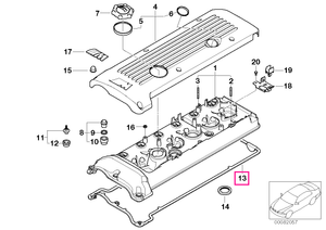 11127832034 Garnitura capac chiulasa - BMW Seria 3 E46, Z3 E36, Z4 E85 E86