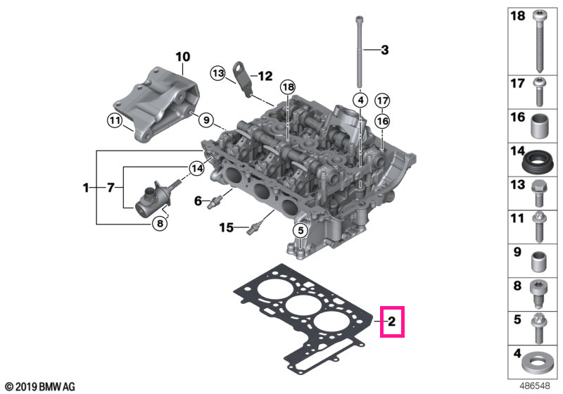 11127934598 Garnitură chiulasă 0,70MM - BMW