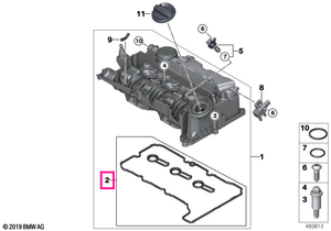 11128473264 Set garnituri capac chiulasa - BMW Seria 1 F40, Seria 2 F44 F45 F46, X1 F48, X2 F39 - Mini Cabrio F57, Clubm