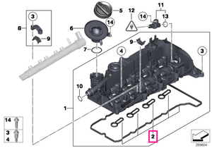 11128511814 Set garnituri capac chiulasa - BMW Seria 1 F20 F21, Seria 2 F22, Seria 3 E90 E91 E92 E93 F30 F31 F34, Seria 