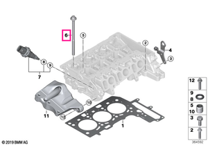 11128512674 Set șurub cilindru M12X1,5X200 - BMW