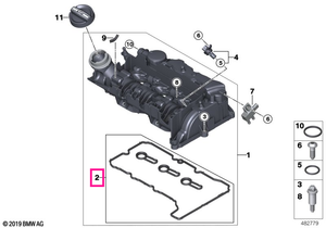 11128583292 Set garnituri capac chiulasa - BMW Seria 1 F20 F21, Seria 2 F45 F46, X1 F48 - Mini Cabrio F57, Clubman F54, 