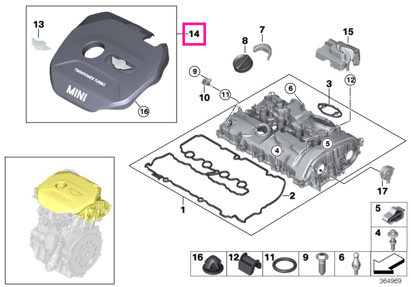 11128601635 Capac acustic - BMW - Mini
