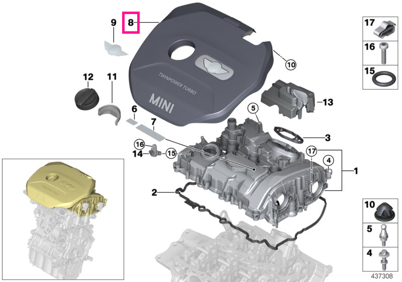 11128621936 Capac acustic - BMW - Mini