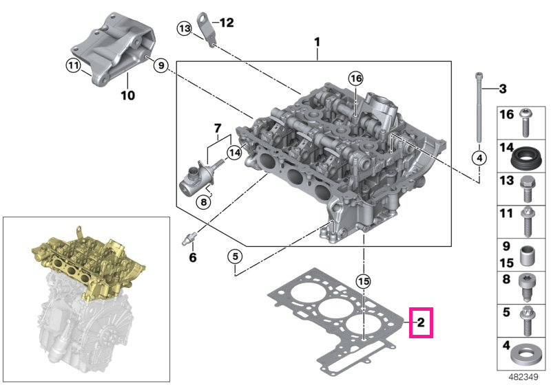 11128630683 Garnitura culasa 0,70MM - BMW