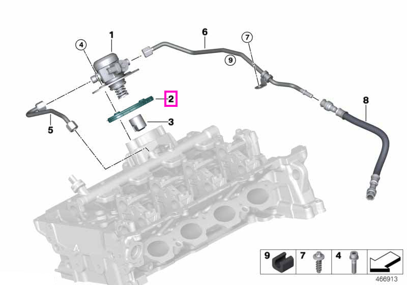 11128633750 Garnitura profilata pompa de inalta presiune - BMW Seria 1 F20 F21, Seria 2 F22 F23, Seria 3 F30 F31 F34 F35
