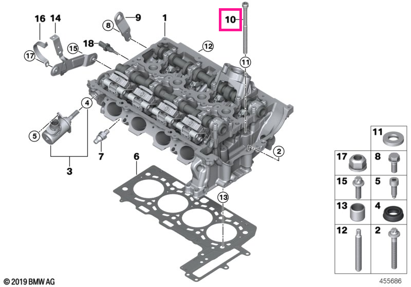 11128644675 Cylinder head bolt M11X188 - BMW