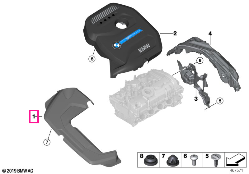 11128645876 Capac acustic față - BMW