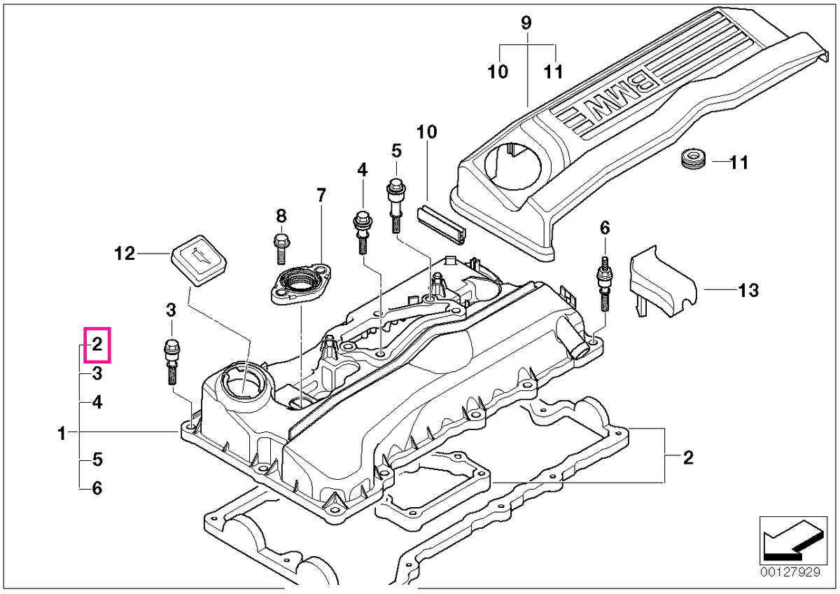 11128655413 Set garnituri capac chiulasa - BMW Seria 1 E81 E82 E87 E88, Seria 3 E90 E91 E92 E93, Seria 5 E60, X1 E84, X3