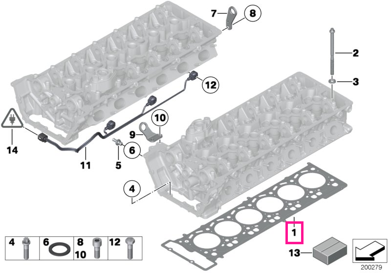 11128672109 Garnitură chiulasă fără azbest 0,75MM - BMW