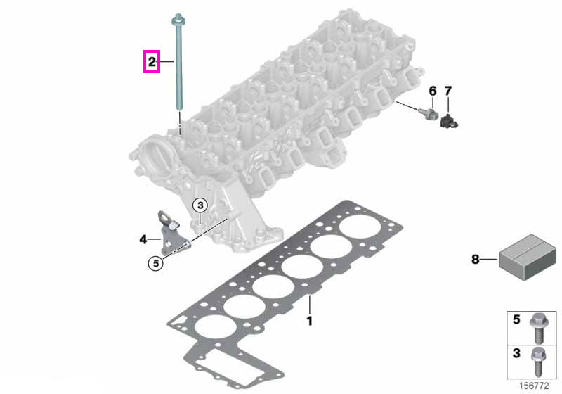11129067790 Set 14 suruburi, montaj chiulasa - BMW Seria 3 E36 E46, Seria 5 E34 E39 E60 E61, Seria 7 E38 E65, X3 E83, X5