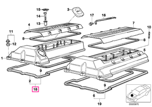 11129069871 Set garnituri capac chiulasa, cilindrii 1-4 - BMW Seria 5 E34 E39, Seria 7 E32 E38, Seria 8 E31
