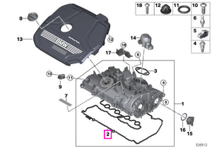 11129797205 Set garnituri capac chiulasa - BMW Seria 1, Seria 2, Seria 3, Seria 4, Seria 5, Seria 6, Seria 7, Z4, X1, X2