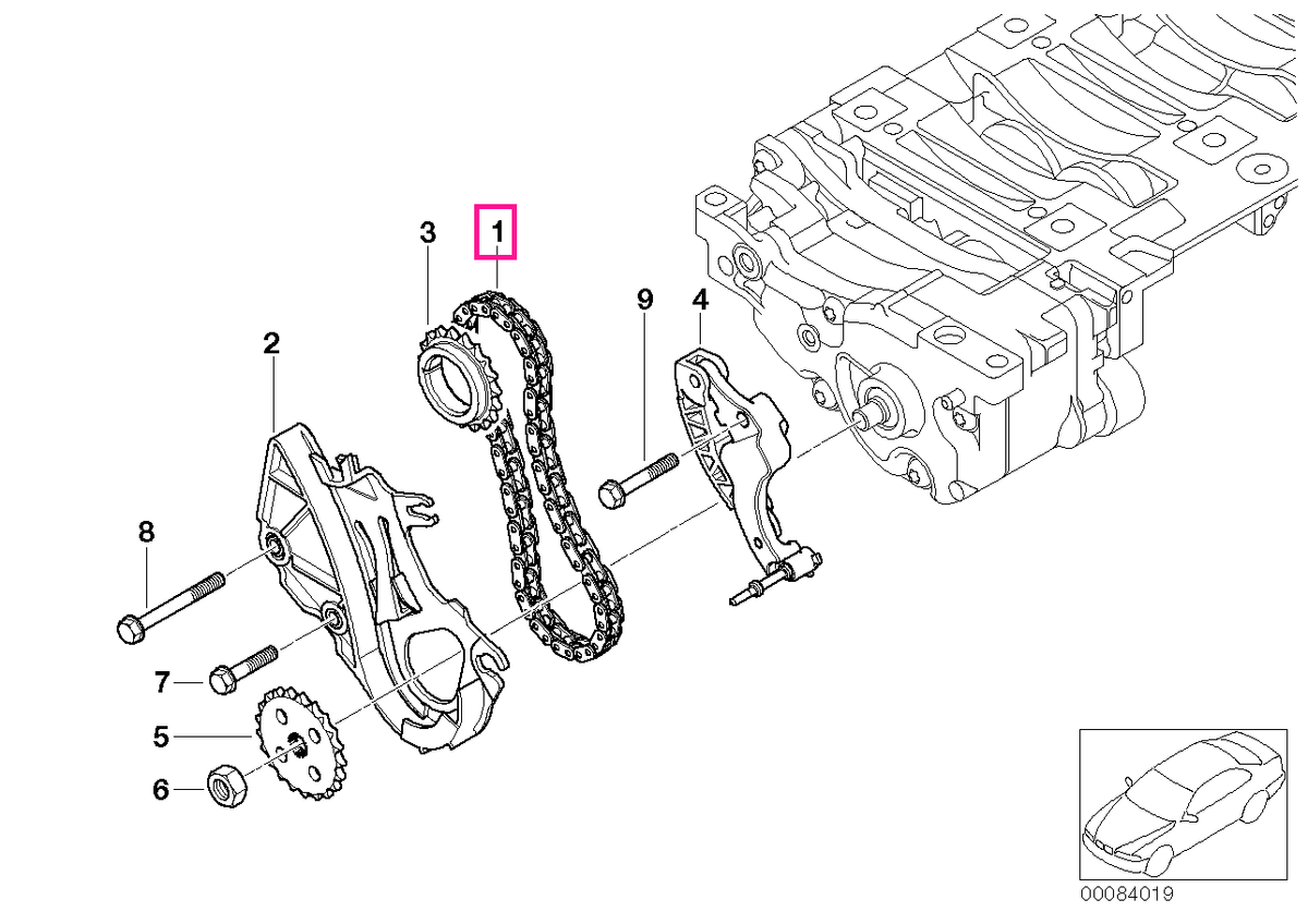 11277500502 Lant pompa ulei - BMW Seria 1 E81 E82 E87 E88, Seria 3 E46 E90 E91 E92 E93, Seria 5 E60 E61, X1 E84, X3 E83,
