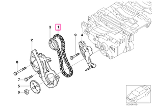 11277500502 Lant pompa ulei - BMW Seria 1 E81 E82 E87 E88, Seria 3 E46 E90 E91 E92 E93, Seria 5 E60 E61, X1 E84, X3 E83,