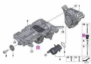 11277606092 Dop plastic pompa ulei - BMW Seria 1 F20 F21, Seria 2 F22 F23, Seria 3 F30 F31 F34 F35, Seria 4 F32 F33 F36,