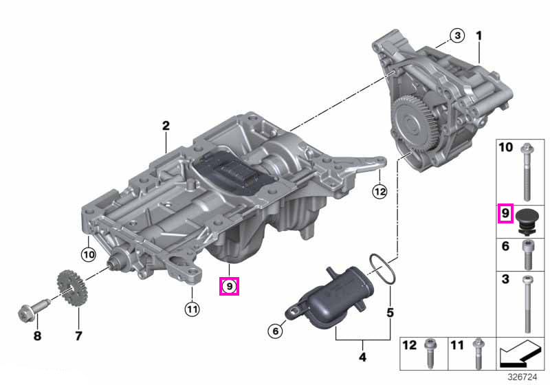 11277606092 Dop plastic pompa ulei - BMW Seria 1 F20 F21, Seria 2 F22 F23, Seria 3 F30 F31 F34 F35, Seria 4 F32 F33 F36,