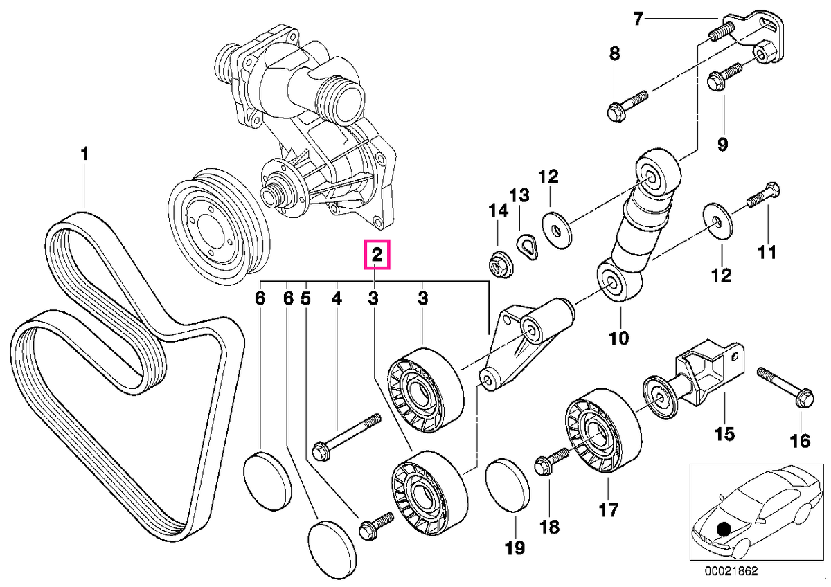 11281742858 Rola cu intinzator - BMW