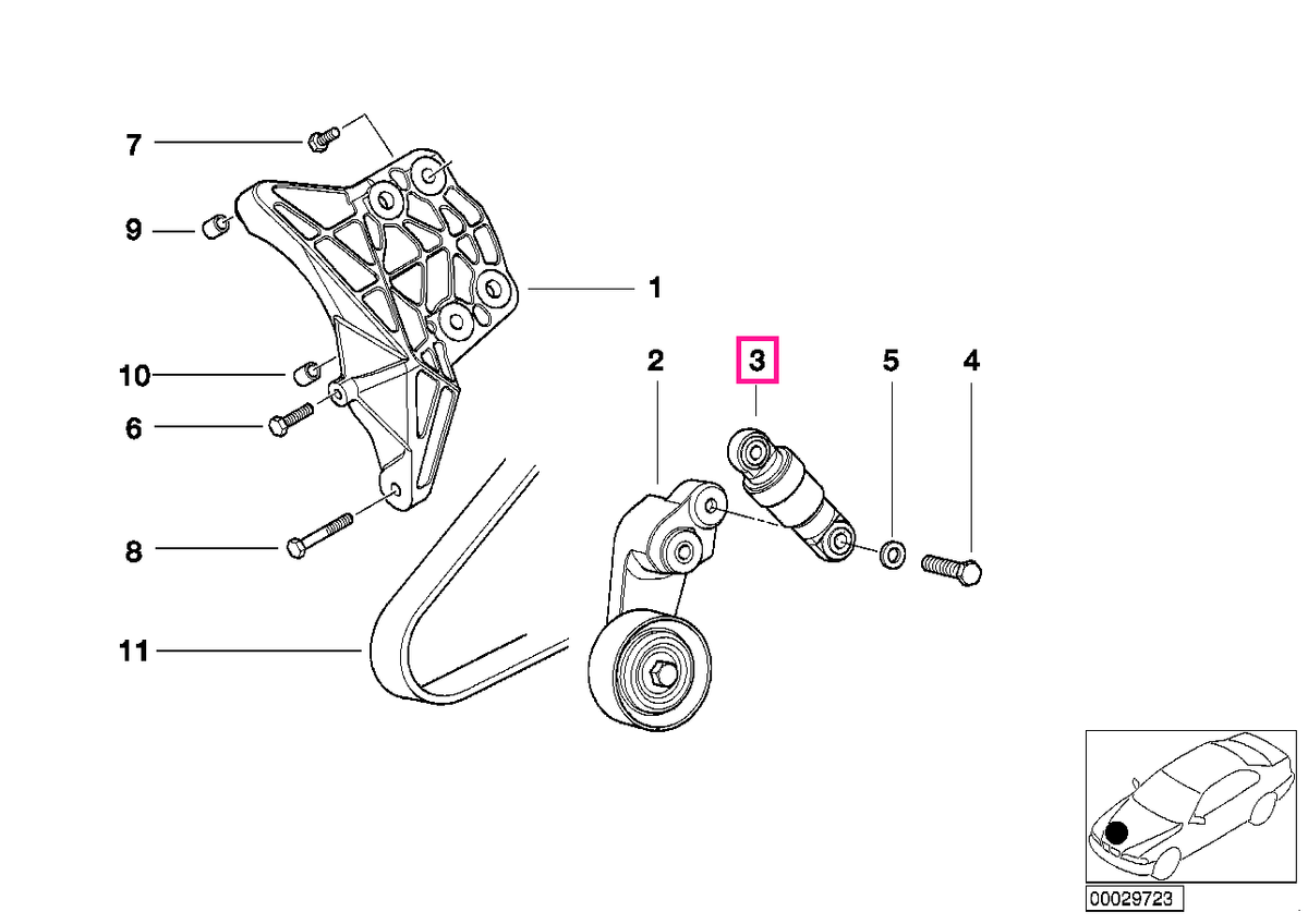 11282248192 Intinzator curea transmisie - BMW Seria 7 E38