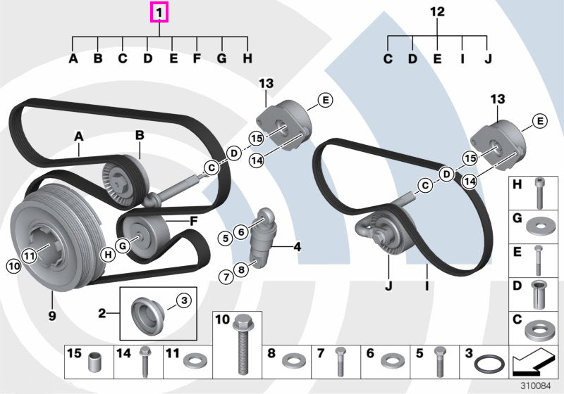 11282339073 Set reparatie curea pompa de apa si alternator, Kit Value Parts -  BMW Seria 3 E46, Seria 5 E39