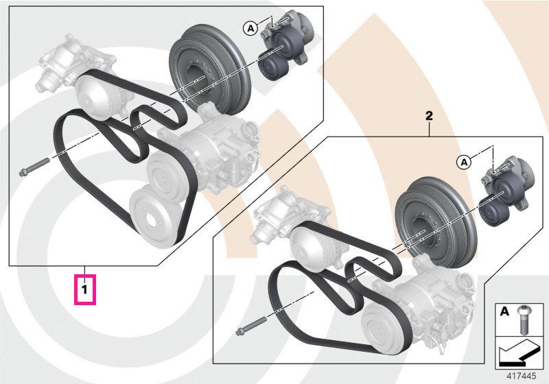 11282409321 Kit reparatie complet fulie vibrochen - BMW Seria 1 E81, E82, E87, E88, Seria 3 E90, E91, E92, E93, X1 E84 -