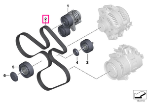 11287628653 Curea crestată V, 7PK 1860 - BMW