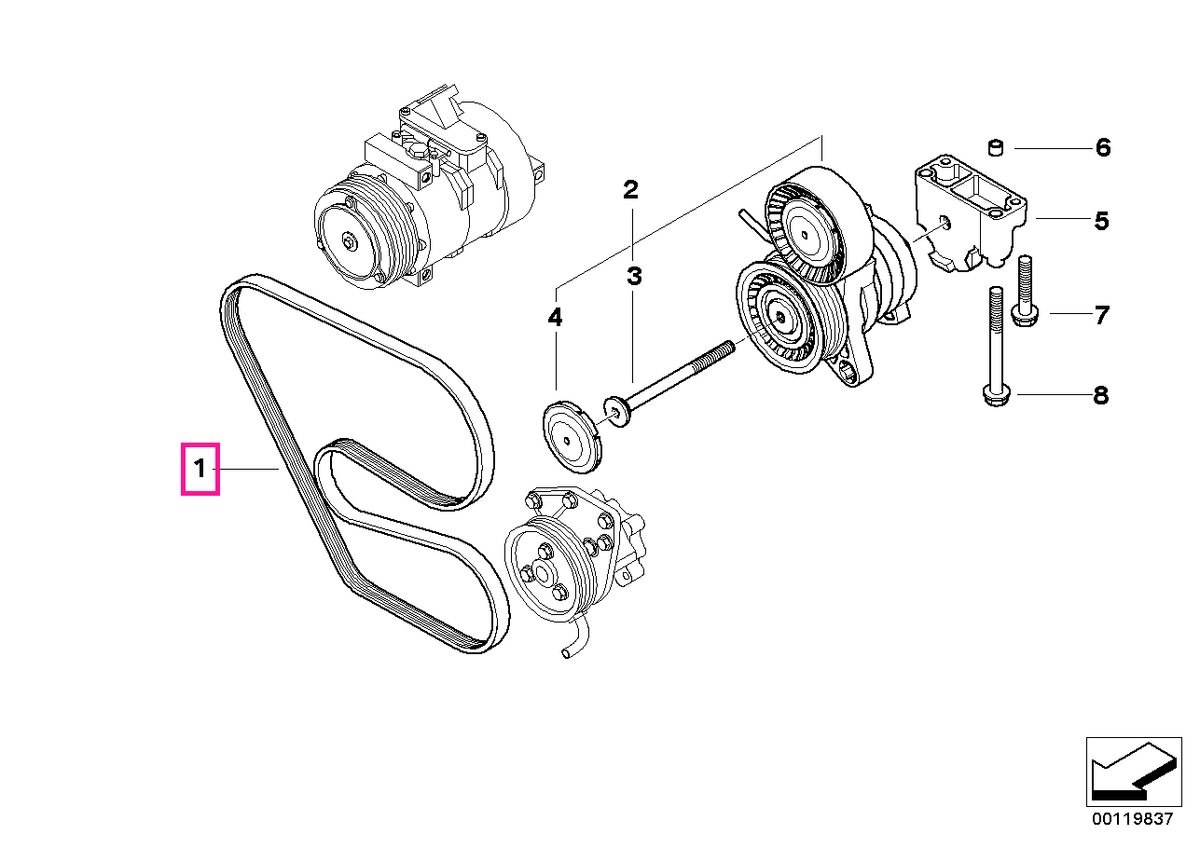 11287631816 Curea nervurată PK5X1480 - BMW