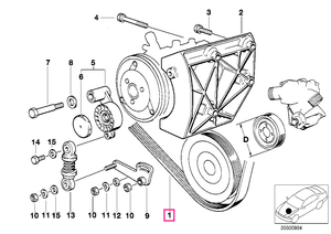 11287636368 Curea transmisie (PK6 X 1180) - BMW Seria 7 E38, Seria 8 E31