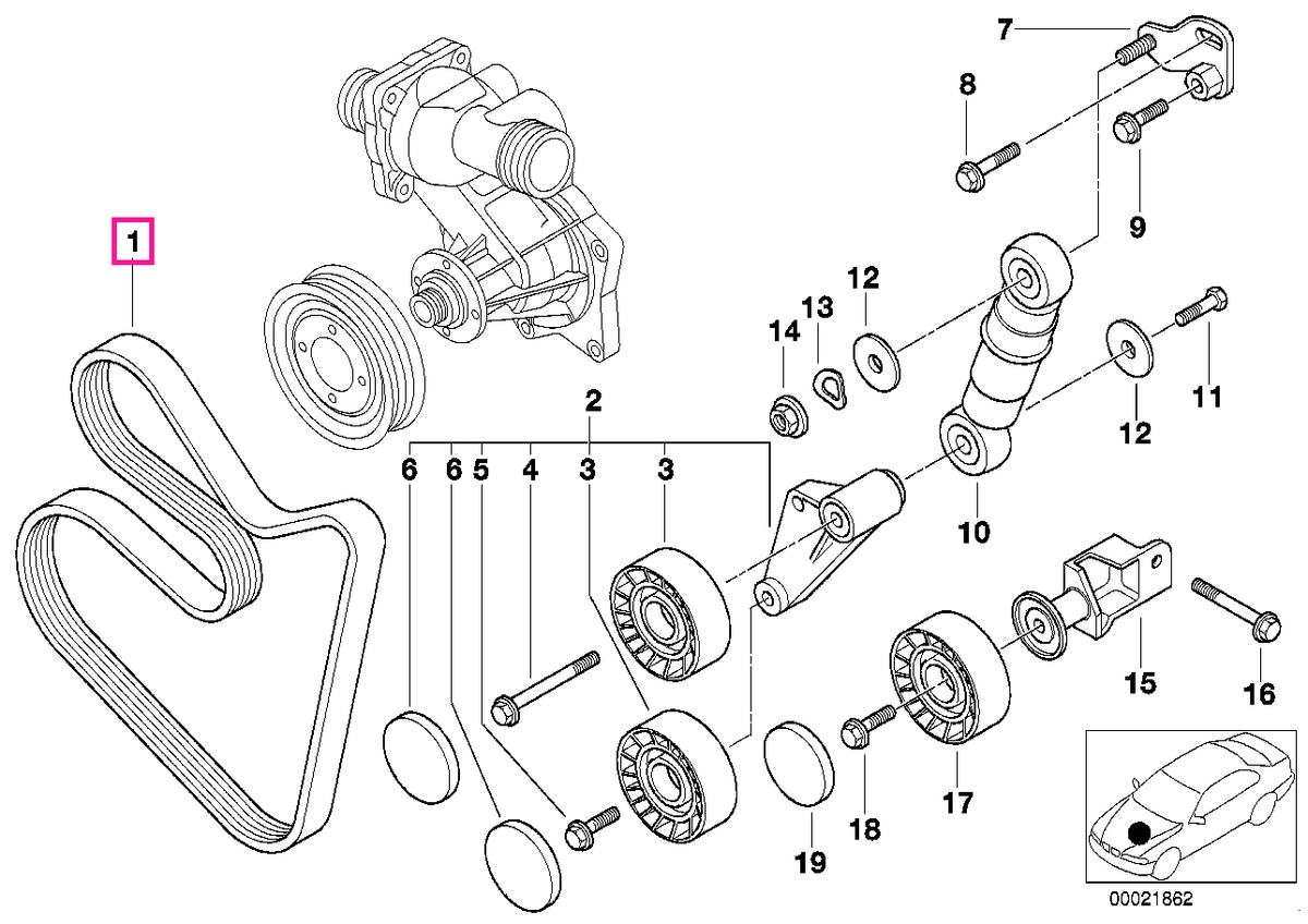 11287636377 Curea transmisie (PK7 X 1635) - BMW Seria 5 E39, Seria 7 E38, X5 E53