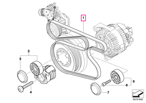 11287795601 Ribbed v-belt 6PK X 1683 - BMW