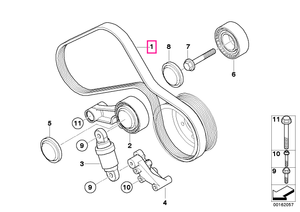 11287841529 Curea nervurată 6PK X 1100 - BMW