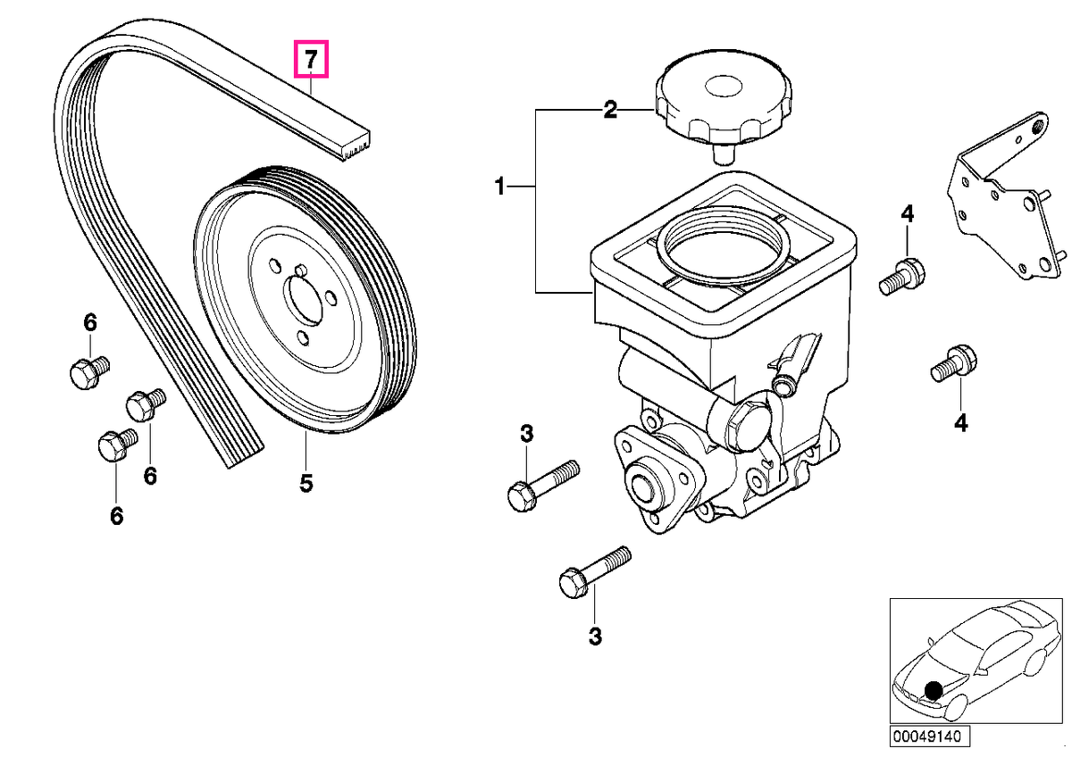 11288477781 Curea transmisie (5PK X 2030) - BMW Seria 3 E46, Seria 5 E39