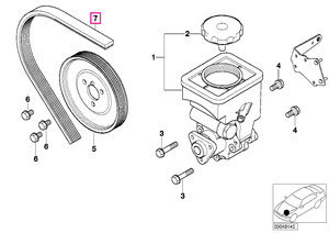 11288477781 Curea transmisie (5PK X 2030) - BMW Seria 3 E46, Seria 5 E39