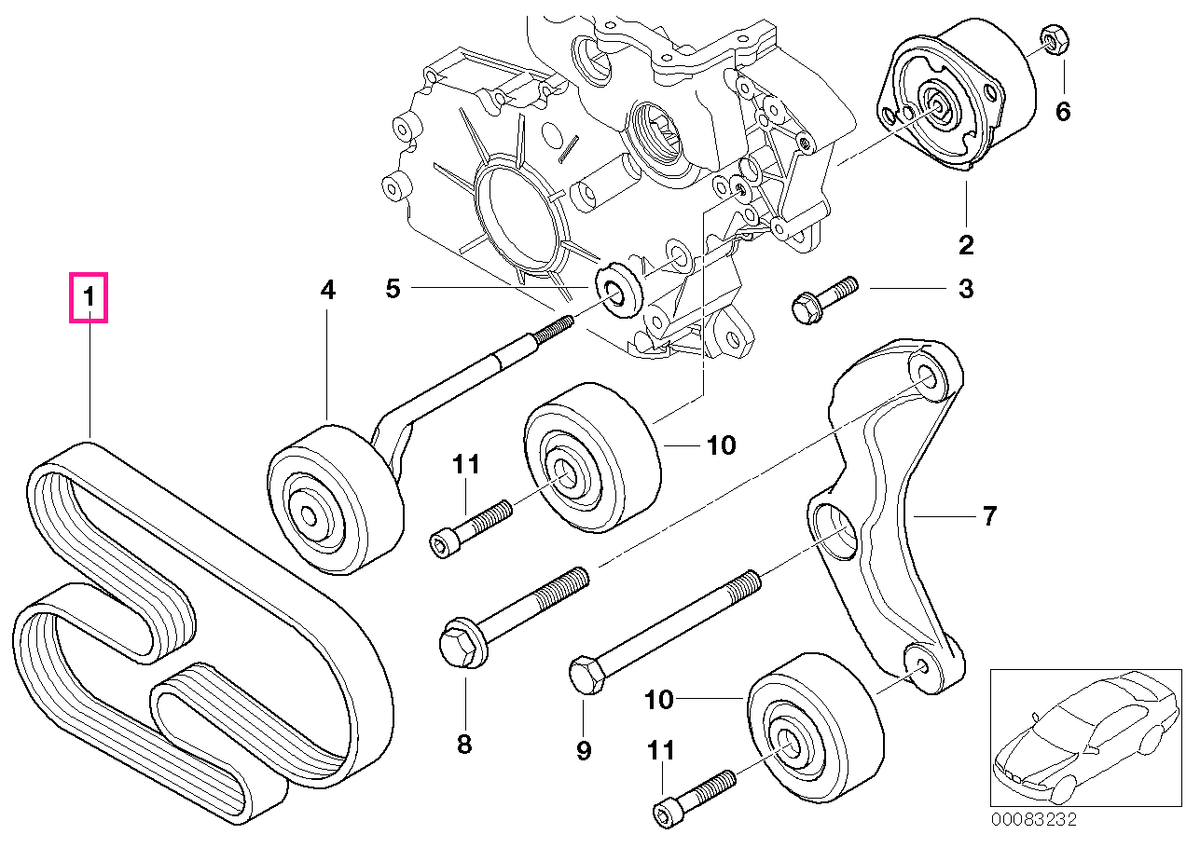 11288477783 Curea transmisie (5PK X 2020) - BMW X5 E53