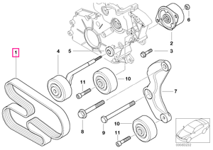 11288477783 Curea transmisie (5PK X 2020) - BMW X5 E53