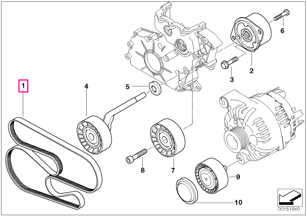 11288477786 Curea transmisie (6PK X 2063) - BMW Seria 3 E90 E91 E92, X3 E83