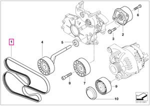 11288477786 Curea transmisie (6PK X 2063) - BMW Seria 3 E90 E91 E92, X3 E83