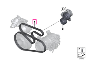 11288519128 Curea transmisie (6 PK X 1697) - BMW Seria 1 F20 F21, Seria 2 F22, Seria 3 E90 E91 E92 E93 F30 F31 F34, Seri