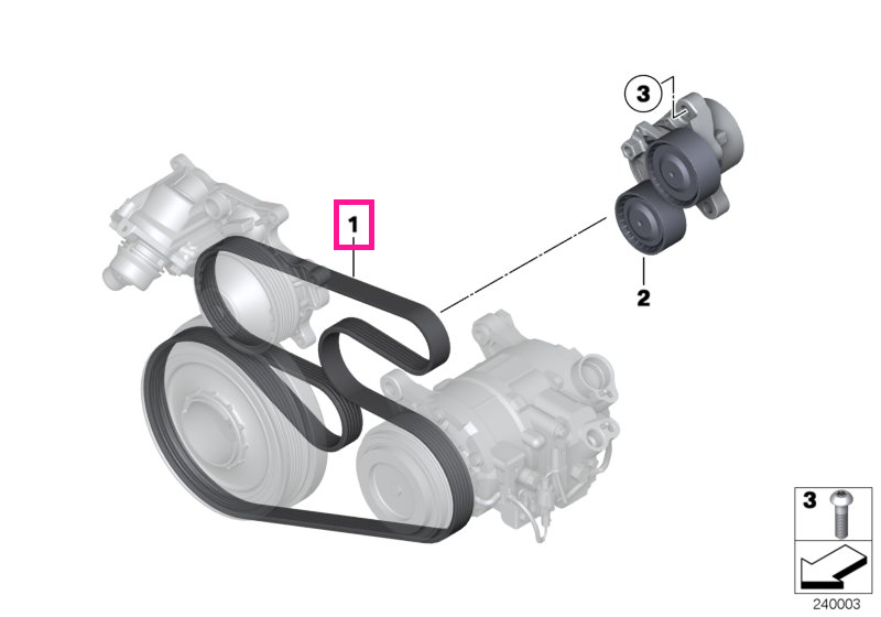 11288519128 Curea transmisie (6 PK X 1697) - BMW Seria 1 F20 F21, Seria 2 F22, Seria 3 E90 E91 E92 E93 F30 F31 F34, Seri