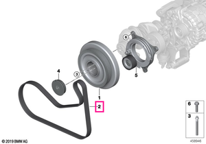 11288581628 Curea transmisie (6 PK X 1183) - BMW Seria 2 G87M2, Seria 3 G20 G21 G80M3 G81M3, Seria 4 G26 G82M4 G83M4, Se