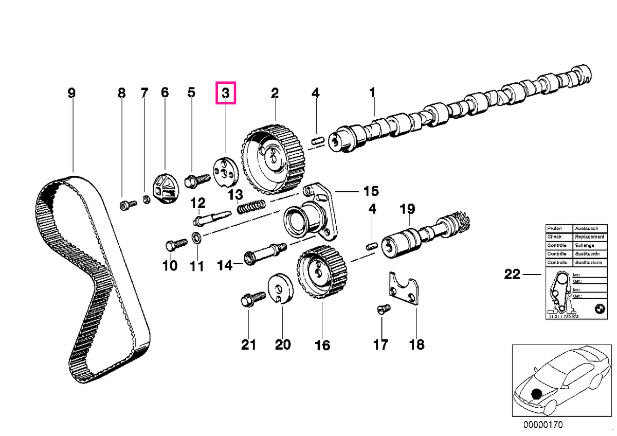 11311264692 Șaibă M4 4 găuri M. 4 LÖCHER - BMW