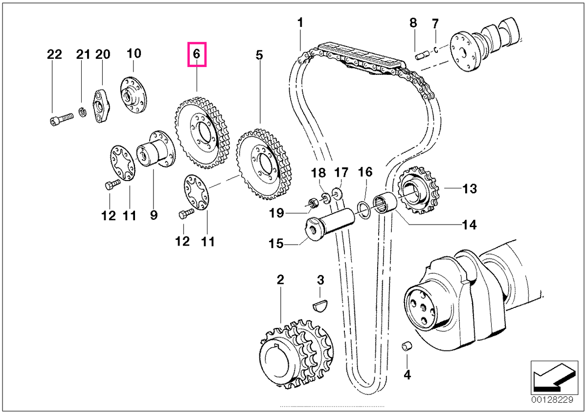 11311311816 Pinion esapament DOPPELKETTE - BMW